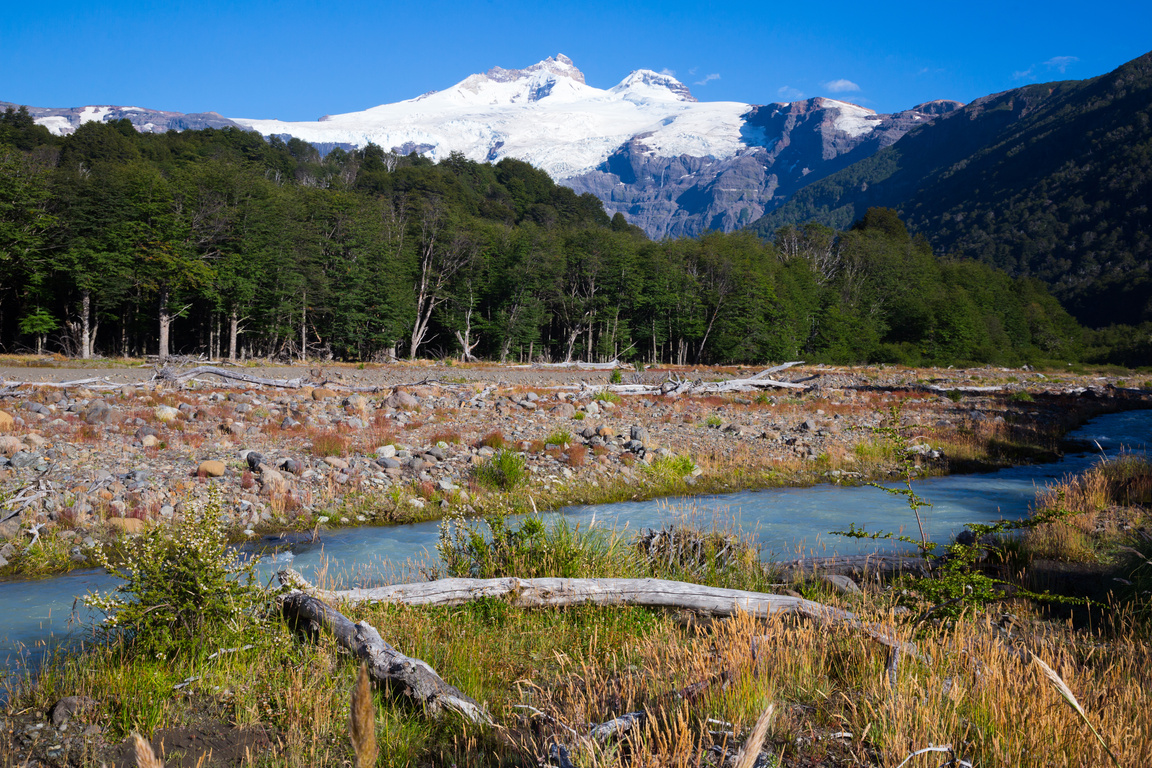 River Cauquenes and Tronador volcano